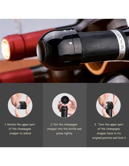 ⭐ Tapón al Vacío Botella Vino Tapa Hermética Reutilizable Bartender