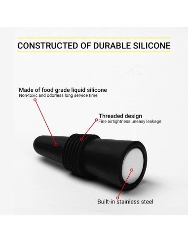 ⭐ Tapón al Vacío Botella Vino Tapa Hermética Reutilizable Bartender