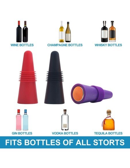 ⭐ Tapón al Vacío Botella Vino Tapa Hermética Reutilizable Bartender