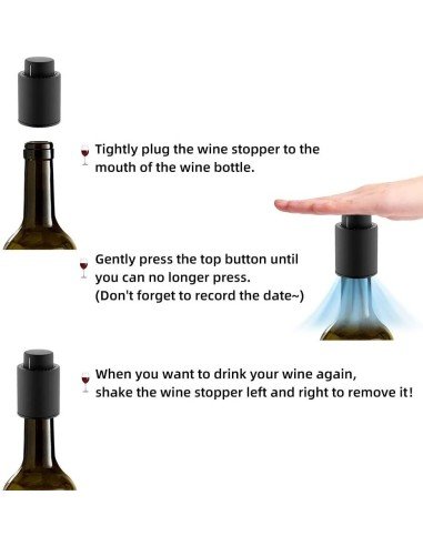 ⭐ Tapón al Vacío Botella Vino Tapa Hermética Reutilizable Bartender