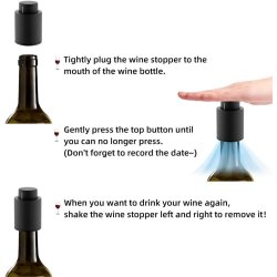 ⭐ Tapón al Vacío Botella Vino Tapa Hermética Reutilizable Bartender