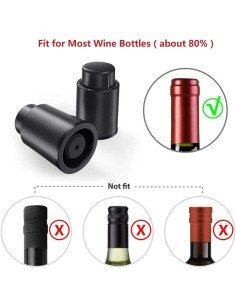 ⭐ Tapón al Vacío Botella Vino Tapa Hermética Reutilizable Bartender 2