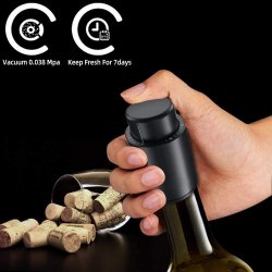 ⭐ Tapón al Vacío Botella Vino Tapa Hermética Reutilizable Bartender