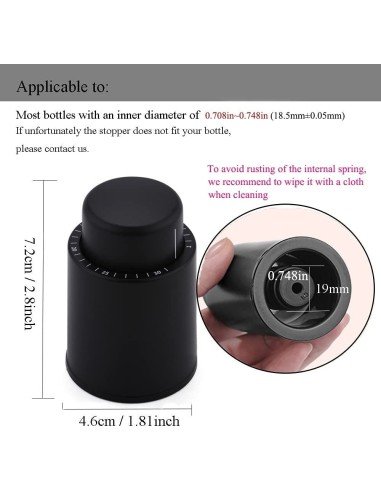 ⭐ Tapón al Vacío Botella Vino Tapa Hermética Reutilizable Bartender