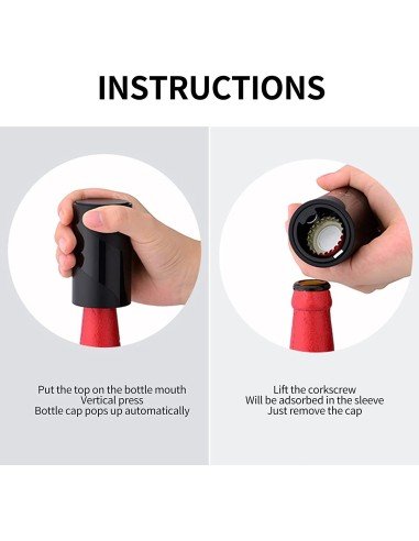 ⭐ Destapador Botella Magnético Automático De Acero Plateado