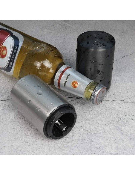 ⭐ Destapador Botella Magnético Automático De Acero Plateado ⭐ Destapador Botella Magnético Automático De Acero Plateado