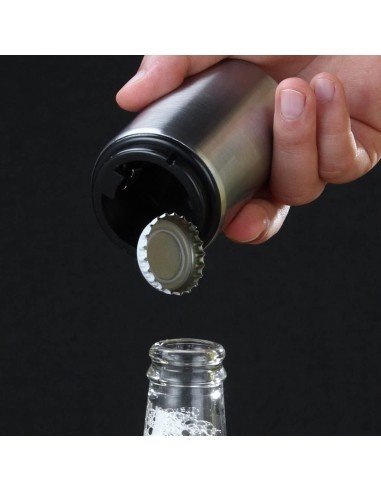 ⭐ Destapador Botella Magnético Automático De Acero Plateado