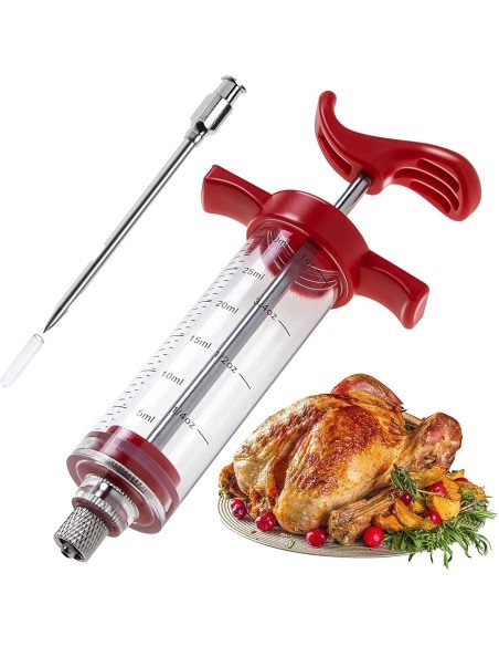 ⭐ Jeringa Inyector Adobo Pollo Pernil Pavo Relleno Cocina Parrilla Barbacoa