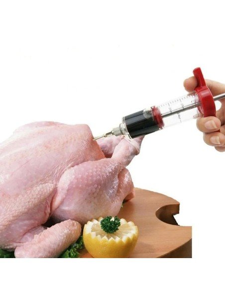 ⭐ Jeringa Inyector Adobo Pollo Pernil Pavo Relleno Cocina Parrilla Barbacoa
