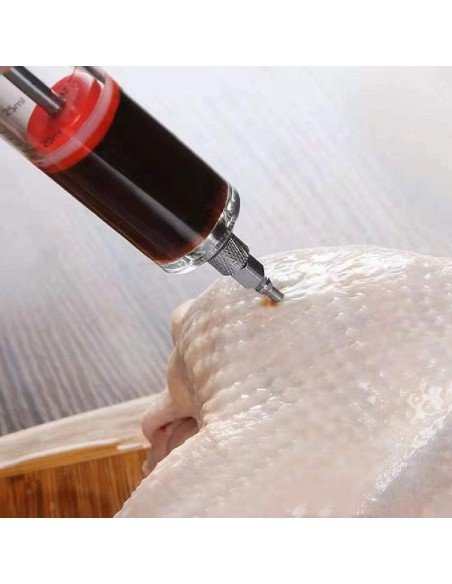 ⭐ Jeringa Inyector Adobo Pollo Pernil Pavo Relleno Cocina Parrilla Barbacoa