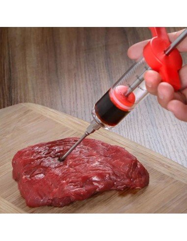 ⭐ Jeringa Inyector Adobo Pollo Pernil Pavo Relleno Cocina Parrilla Barbacoa