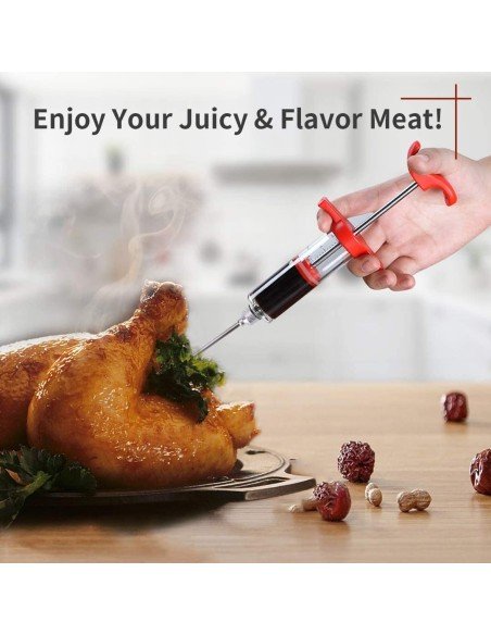 ⭐ Jeringa Inyector Adobo Pollo Pernil Pavo Relleno Cocina Parrilla Barbacoa