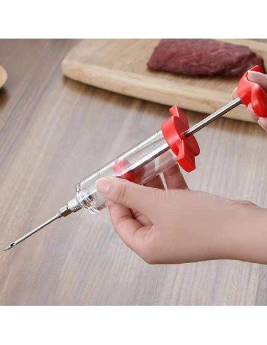 ⭐ Jeringa Inyector Adobo Pollo Pernil Pavo Relleno Cocina Parrilla Barbacoa