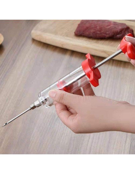 ⭐ Jeringa Inyector Adobo Pollo Pernil Pavo Relleno Cocina Parrilla Barbacoa