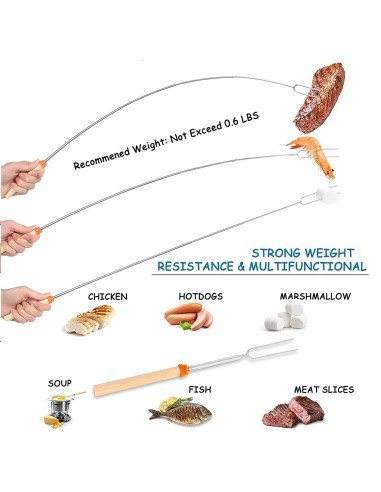 ⭐ Setx4 Brocheta BBQ Extensor Chuzo Masmelo Malvavisco