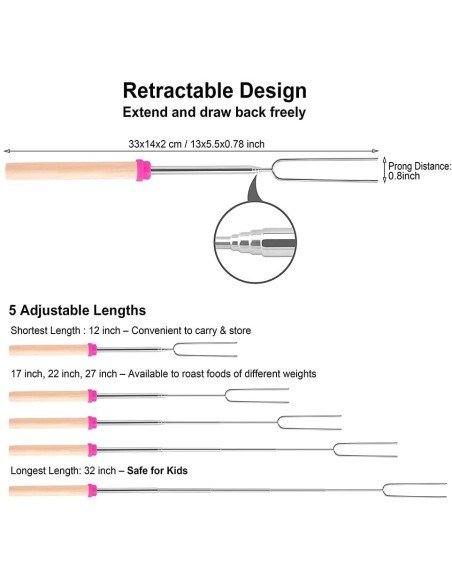 ⭐ Setx4 Brocheta BBQ Extensor Chuzo Masmelo Malvavisco
