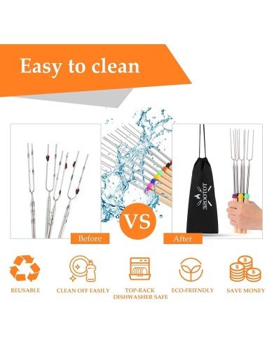 ⭐ Setx4 Brocheta BBQ Extensor Chuzo Masmelo Malvavisco