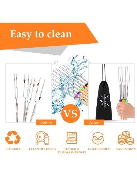 ⭐ Setx4 Brocheta BBQ Extensor Chuzo Masmelo Malvavisco