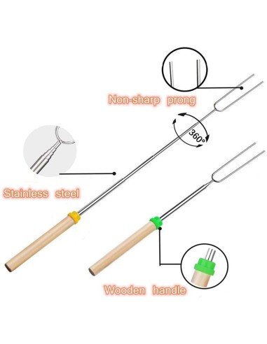 ⭐ Setx4 Brocheta BBQ Extensor Chuzo Masmelo Malvavisco