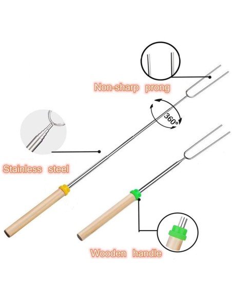 ⭐ Setx4 Brocheta BBQ Extensor Chuzo Masmelo Malvavisco