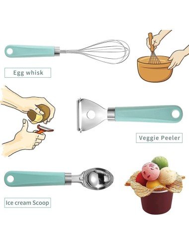 ⭐ Setx9 Utensilios Cocina ayudante cortador Set Regalo Oferta