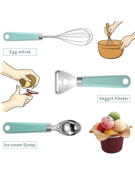 ⭐ Setx9 Utensilios Cocina ayudante cortador Set Regalo Oferta