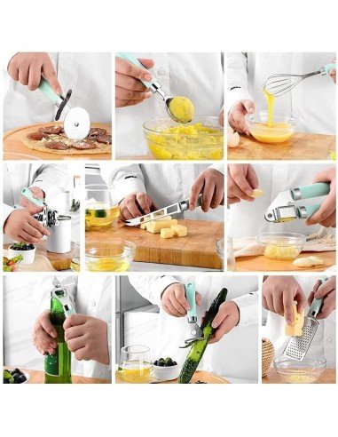 ⭐ Setx9 Utensilios Cocina ayudante cortador Set Regalo Oferta