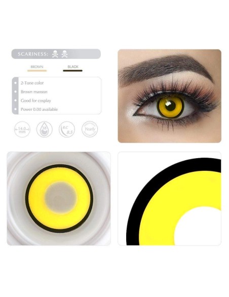 ⭐ Lentes de Contacto Crazy Manson Mad Hatter Yellow