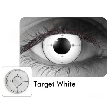 ⭐ Lentes Halloween Crazy Target White Ojo Marcas FX