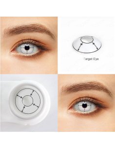 ⭐ Lentes Halloween Crazy Target White Ojo Marcas FX 2