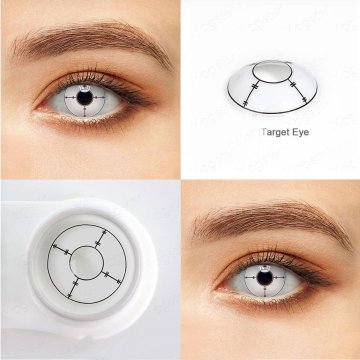 ⭐ Lentes Halloween Crazy Target White Ojo Marcas FX