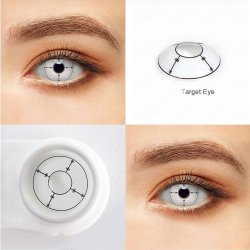 ⭐ Lentes Halloween Crazy Target White Ojo Marcas FX