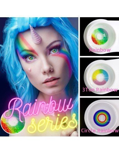 Lentes de Contacto Cosplay Rainbow Unicornio Kawaii