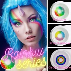 Lentes de Contacto Cosplay Rainbow Unicornio Kawaii