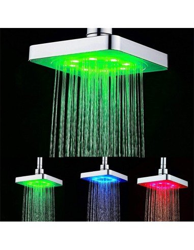 ⭐ Ducha Regadera cuadrada de 8 pulgadas con Led