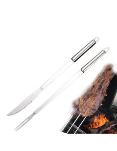 ⭐ Setx2 BBQ Tenedor y cuchillo Parrilla ternera llanera 2