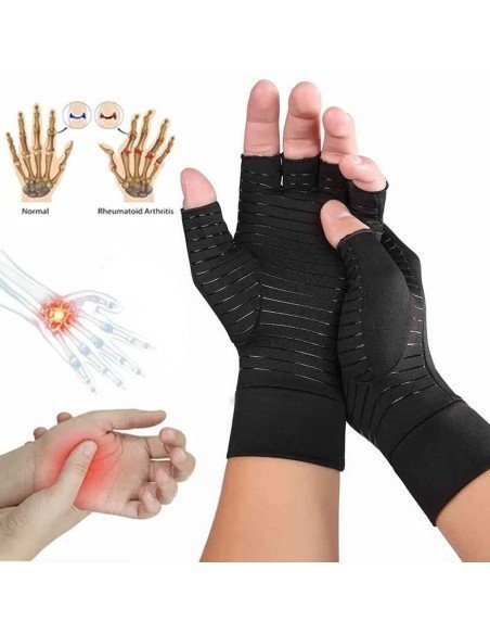⭐ Guantes Compresión Cobre Túnel Carpiano Calma Dolor Artritis