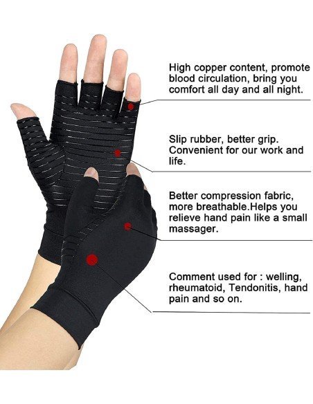 ⭐ Guantes Compresión Cobre Túnel Carpiano Calma Dolor Artritis ⭐ Guantes Compresión Cobre Túnel Carpiano Calma Dolor Artritis