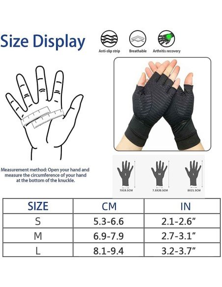 ⭐ Guantes Compresión Cobre Túnel Carpiano Calma Dolor Artritis ⭐ Guantes Compresión Cobre Túnel Carpiano Calma Dolor Artritis