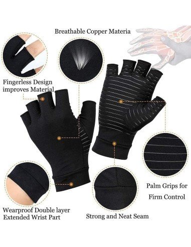 ⭐ Guantes Compresión Cobre Túnel Carpiano Calma Dolor Artritis