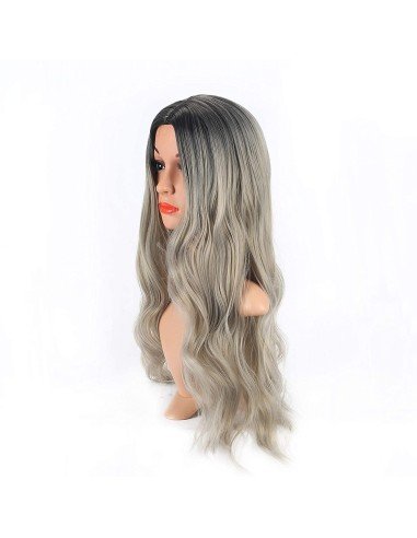 ⭐ Peluca Balayage Cosplay kanekalon degradee Ceniza