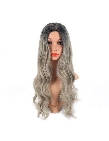 ⭐ Peluca Balayage Cosplay kanekalon degradee Ceniza