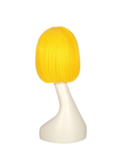⭐ Peluca Corta de fantasía Amarillo para Halloween ⭐ Peluca Corta de fantasía Amarillo para Halloween