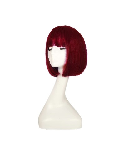 ⭐ Peluca Corta de fantasía Rojo Vino para Halloween