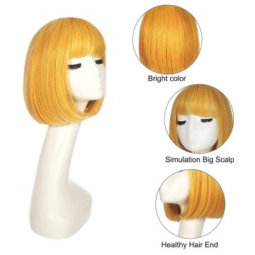 ⭐ Peluca Corta de fantasía Rubio para Halloween