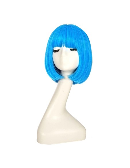 ⭐ Peluca Corta de fantasía Azul Turquesa para Halloween