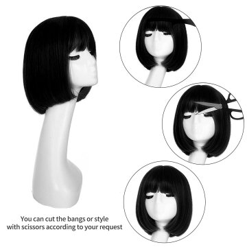 ⭐ Peluca Corta de fantasía Negro para Halloween