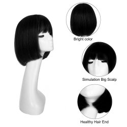 ⭐ Peluca Corta de fantasía Negro para Halloween