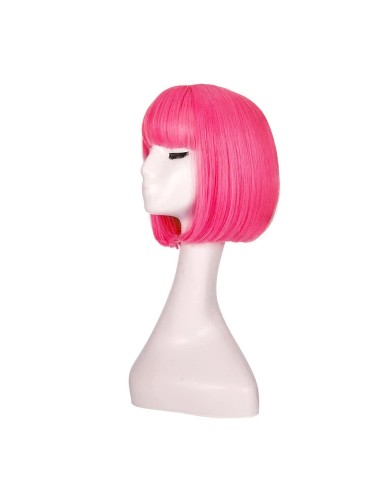 ⭐ Peluca Corta de fantasía Fucsia para Halloween