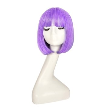 ⭐ Peluca Corta de fantasía Lila para Halloween